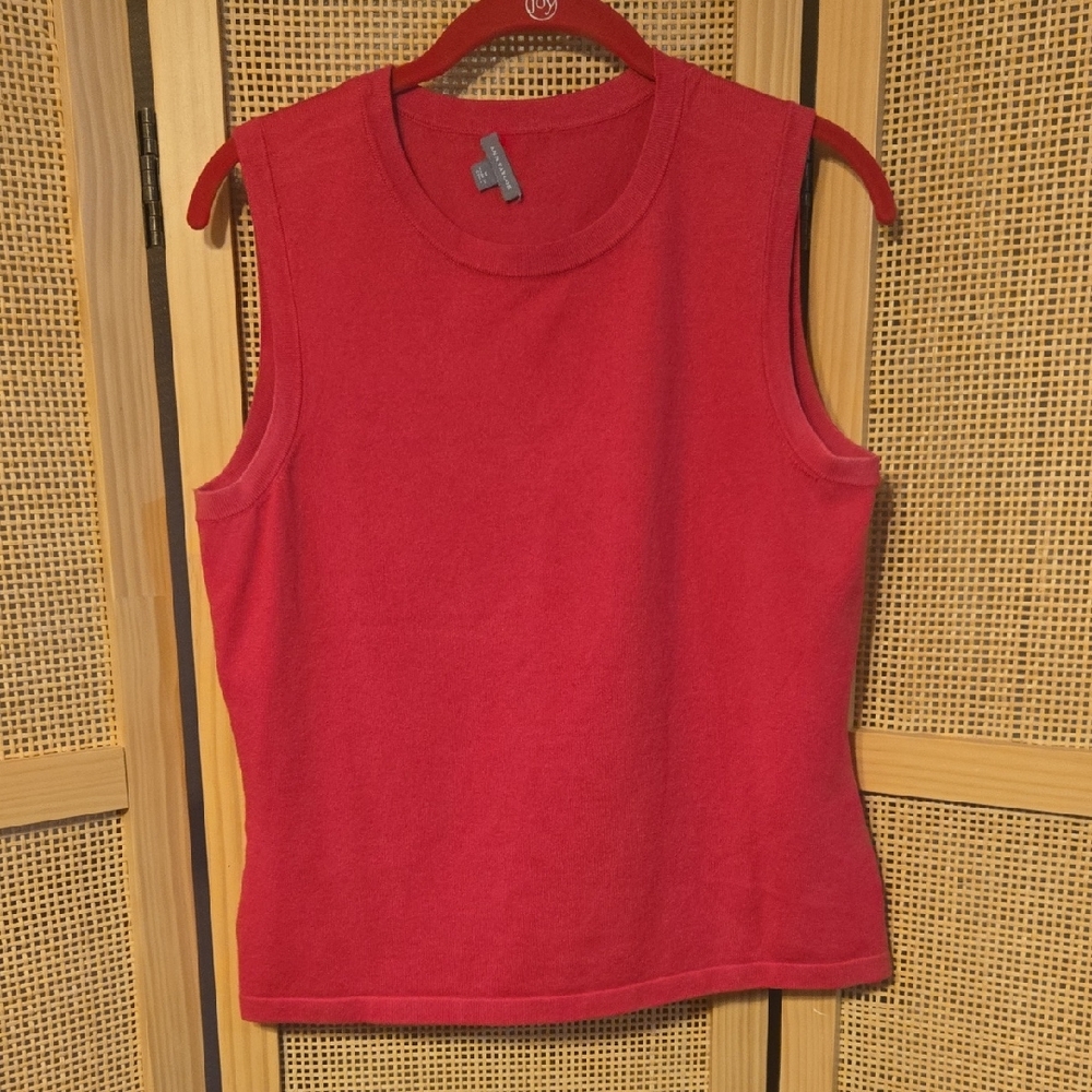 Ann Taylor Vibrant Pink Tank Top Medium Silk Cashmere Cotton Blend